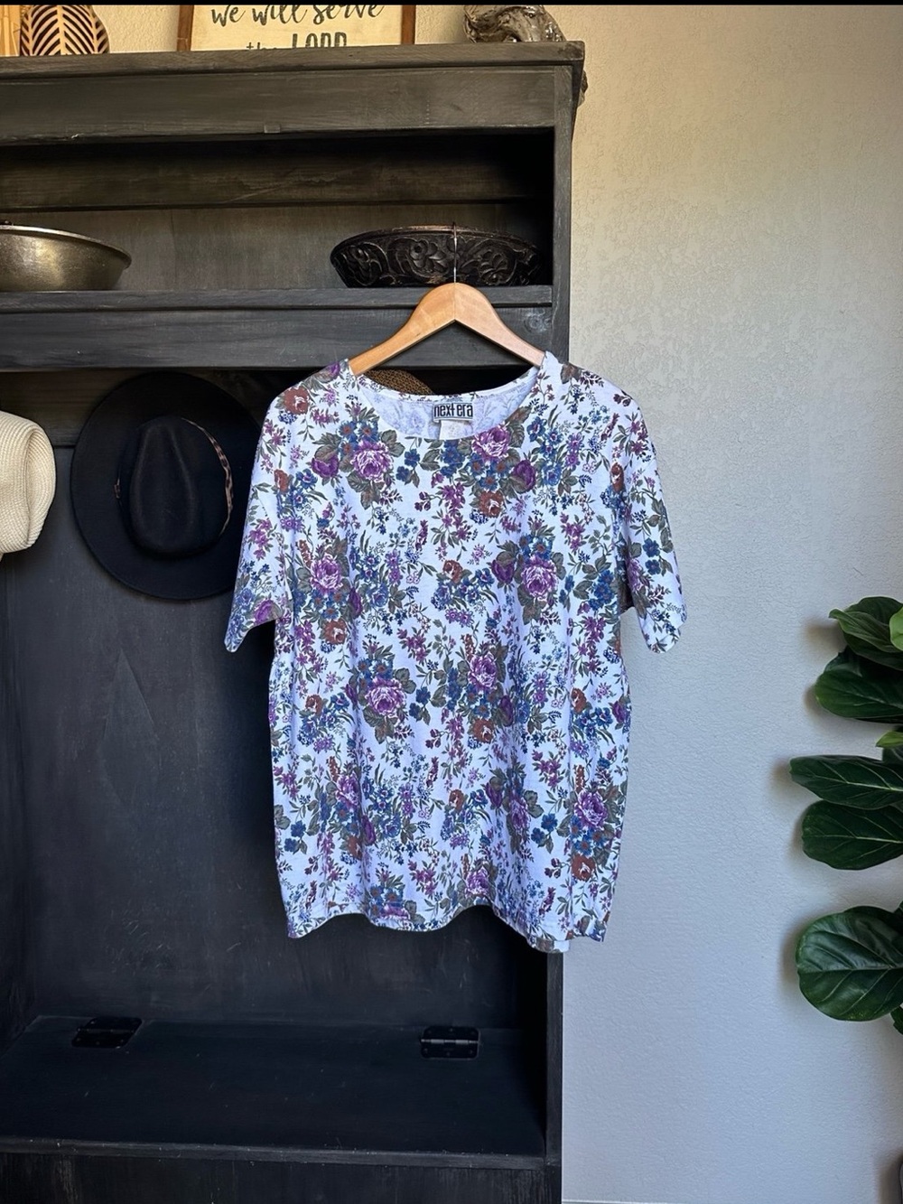 Next Era 1990s Vintage Womens Plus Size Top - Short Sleeve Floral Print 3X | 2X
